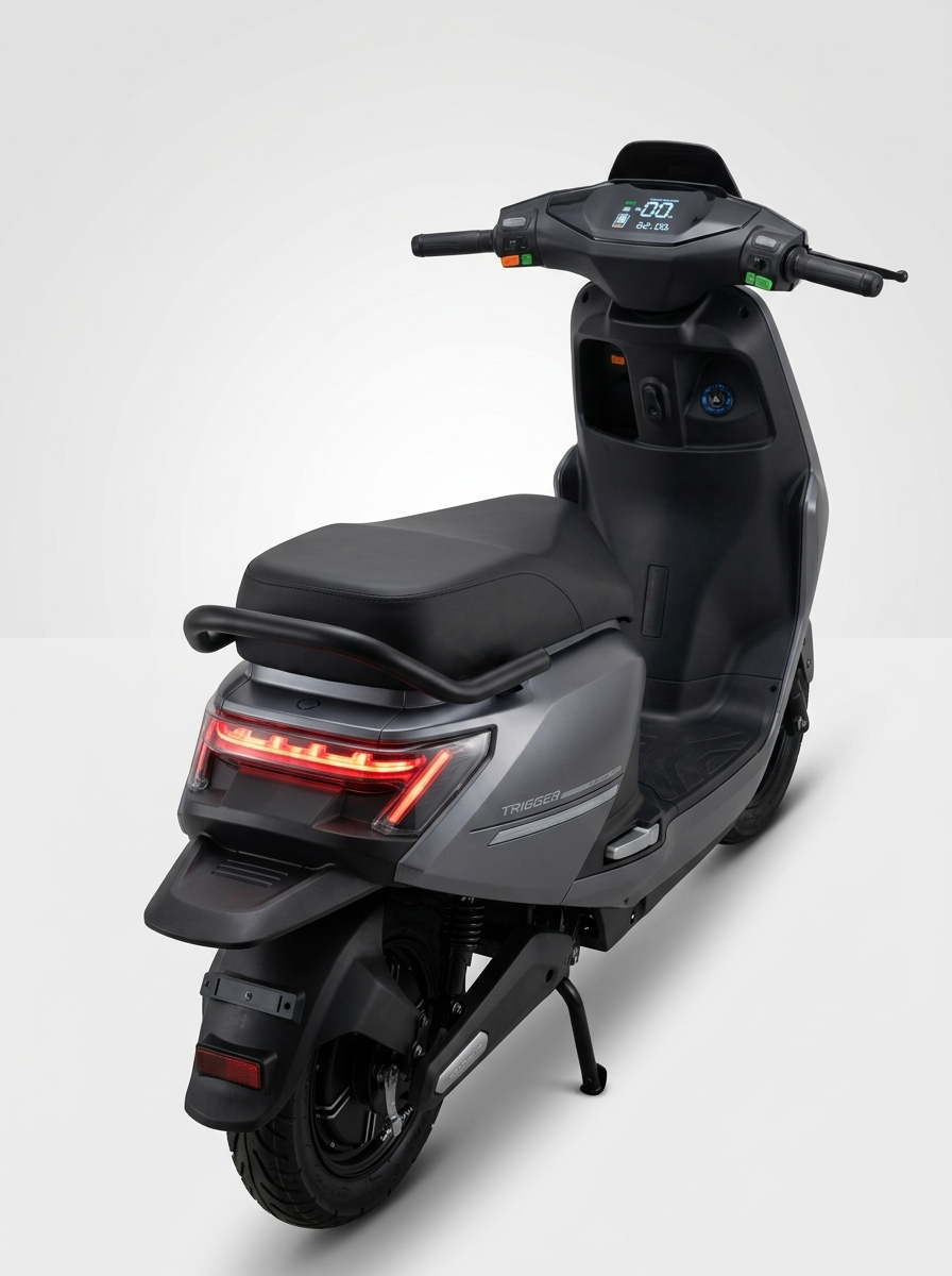 Trigger Scooter Digital Cluster & LED Tail View